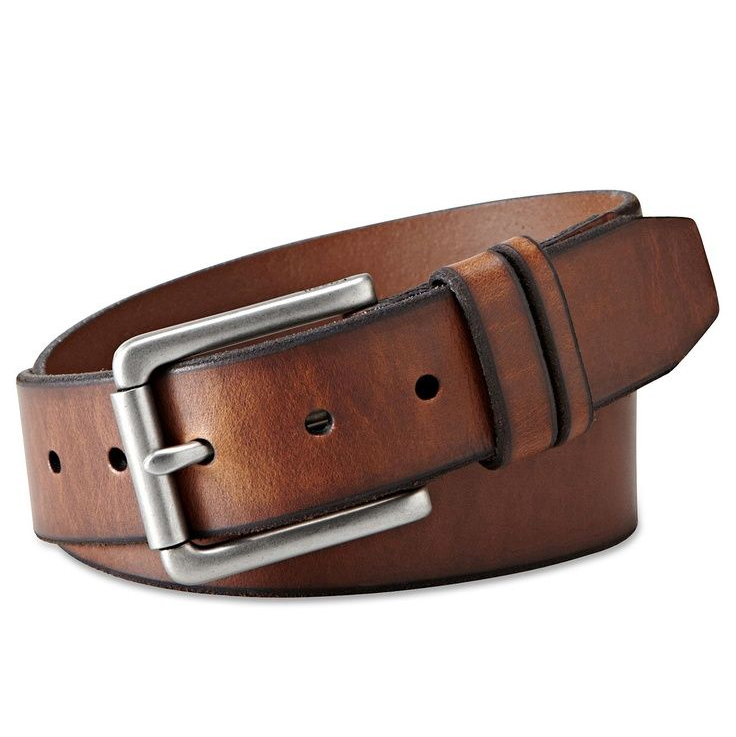 Brown Classic Leather Belt with Metal Pin Buckle